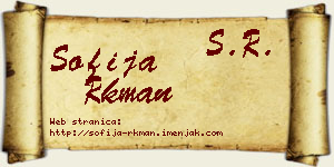 Sofija Rkman vizit kartica